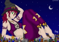 drawing growth giantess city mega color destruction barefoot green_eyes witch toe_crush rings thorns whitestormclouds