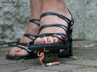 crush collage feet toes shoes unknown_artist shrunken_man cigarette under_foot pedicure sidewalk imminent_crush