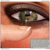 micro finger green_eyes story eye finger_nail tiny_mk looking_at_tiny digital_render openhighhat altered_reality_world the_trials_of_rosie micromants