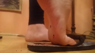 crush collage micro feet barefoot soles blood shrunken_men foot_crush cruel flip_flops floor