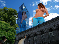 breasts giantess collage city buildings brunette low_angle wonderslug belly giantess_katelyn reflection sky point_of_view observers navel_ring