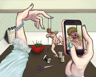 drawing color finger domination hand torture shrunken_man cruel dangle photograph manicure priff strangle
