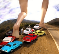 giantess feet landscape barefoot vehicles road digital_render dofus59