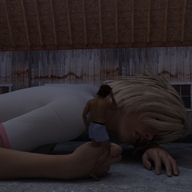gentle giantess sleeping blonde handheld shorts barn shirt digital_render
