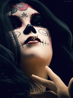 giantess vore mouth finger lips face death shrunken_woman tattoo sorenzer0 digital_render muertos