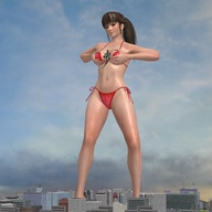 bikini giantess city buildings breast_crush godzilla asian digital_render