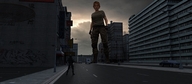 giantess city military red_hair streets looking_at_tiny digital_render standing_up 3d-giantess-studios