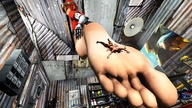 barefoot green_eyes blood red_hair foot_crush shrunken_man borderlands gaige simsda claptrap psycho mechromancer