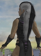 giantess city destruction helicopter mortal_kombat digital_render black_and_white_hair roodedude sindel