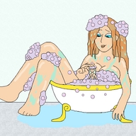 drawing giantess nude color blue_eyes bath brunette bubbles rosa final_fantasy_iv soapy arias87 convenient_censorship cecil