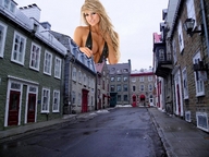 collage blonde long_hair cleavage buildings smiling unknown_artist looking_down streets sky looking_at_viewer street_view apartments laura_michelle_prestin