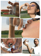 vore tongue mouth teeth glasses story shrunken_men stomach shrunken_people shrunken_woman throat food outdoors willing picnic dialogue panels emi digital_render eatmei