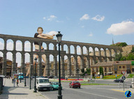 giantess collage city posing vehicles standing_up ser-gts segovia_aqueduct