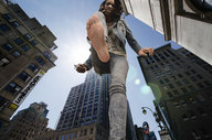 giantess collage feet city handheld barefoot soles low_angle foot_crush looking_down skyscraper dark_skin sky point_of_view looking_at_viewer raised_foot imminent_crush lowerrider