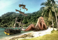 giantess collage nude blonde beach water island lying_down sand trees looking_at_viewer tropical ship_wreck zed782