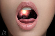 collage tongue mouth teeth lips shrunken_man photomanip point_of_view imminent_vore marcrtr flashlight