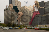 collage city blonde destruction high_heels dress mariah_carey shakira skyscraper