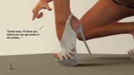 toes high_heels story worship shrunken_man humiliation mistress set red_nails on_floor submission digital_render loser pixaliant uptown_girl