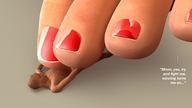 toes story shrunken_man toe_crush set captions screaming nail_polish digital_render pixaliant uptown_girl