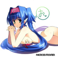 drawing nude color anime green_eyes macross_frontier blue_hair macross klan_klein nosebleed mikhail_buran