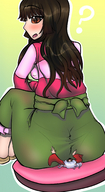 giantess butt skirt butt_crush brunette brown_eyes inuyasha kimono surprised sango unaware mspaintgts