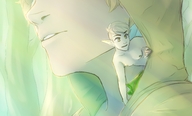 drawing gentle blonde color giant fairy shrunken_man hood looking_around territorialrain
