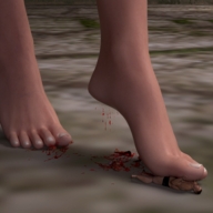 crush feet toes barefoot blood shrunken_men foot_crush luna cruel under_foot digital_render smogass