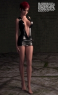 crush feet toes barefoot blood domination red_hair shrunken_men foot_crush legs luna looking_down cruel under_foot looking_at_victim digital_render smogass