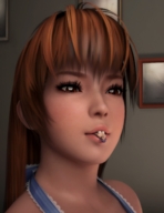 vore mouth brown_eyes red_hair ayane kasumi face shrunken_woman digital_render smogass