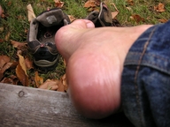 collage barefoot shoes in_shoe shrunken_man sneakers outdoors point_of_view starkadhr