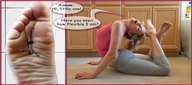 collage barefoot story yoga stuck_to_foot looking_at_tiny digital_render starkadhr