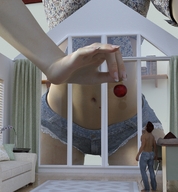 gentle hand belly shorts shrunken_man doll_house cherry runswithferrets digital_render