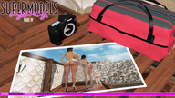 giantess blonde large_breasts butt high_heels brunette multiple_sizes camera giantesses photograph bikini_bottom digital_render butre3004