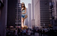 giantess collage city destruction cleavage brunette sunglasses vehicles crowds mrderpington