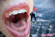 giantess collage vore mouth teeth giantess_katelyn open_mouth joetiny ski_jumping