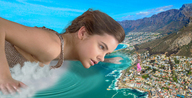 giantess collage giga city mega blonde ocean brunette multiple_sizes lying_down giantesses redcoffee1