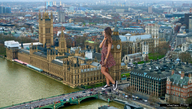giantess collage city bridge skirt posing legs london looking_down vortexgts sneakers converse