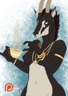 drawing giantess nude furry anthro color purple_eyes tea cup jewelry dropped spokle antelope