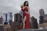 giantess collage city mega long_hair clothed cleavage buildings brunette wonderslug dress standing dolly_castro