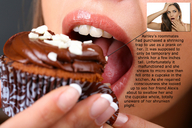 collage micro shrunken_woman open_mouth cupcake imminent_vore