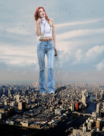 collage city mega destruction buildings wonderslug red_hair fire jets skyscraper sky missiles military_jets bella_thorne