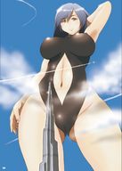 drawing giantess color swimsuit tower point_of_view from_below bikuta