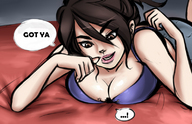 breasts drawing gentle color cleavage brunette shrunken_person bubimun