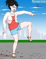 drawing crush feet color blood shrunken_men sandals foot_crush shrunken_people shrunken_woman running_away imminent_crush red-neptune