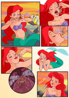 drawing giantess vore comic color blue_eyes handheld mermaid red_hair inside_view between_fingers disney ships ariel the_little_mermaid nippy13