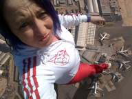 giantess collage purple_hair airplane airport milf aerial_view looking_at_viewer insetosonhador downward_angle
