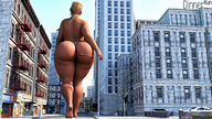 giantess nude city blonde butt barefoot digital_render dinner-kun