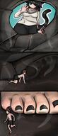 feet tail black_hair blue_eyes inside toes soles sweat insole in_shoe boot dirty cat_girl pedicure smelly june point_of_view dropped imminent_crush mspaintgts