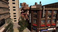 breasts growth giantess city blonde huge_breasts muscles digital_render endlessrain0110