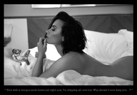 collage nude monochrome aroused butt bed brunette domination lying_down muscles shrunken_man tattoo dialogue reddrop7